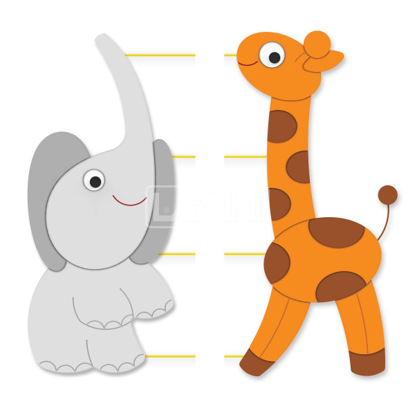 Provázková nástěnka Slon a žirafa